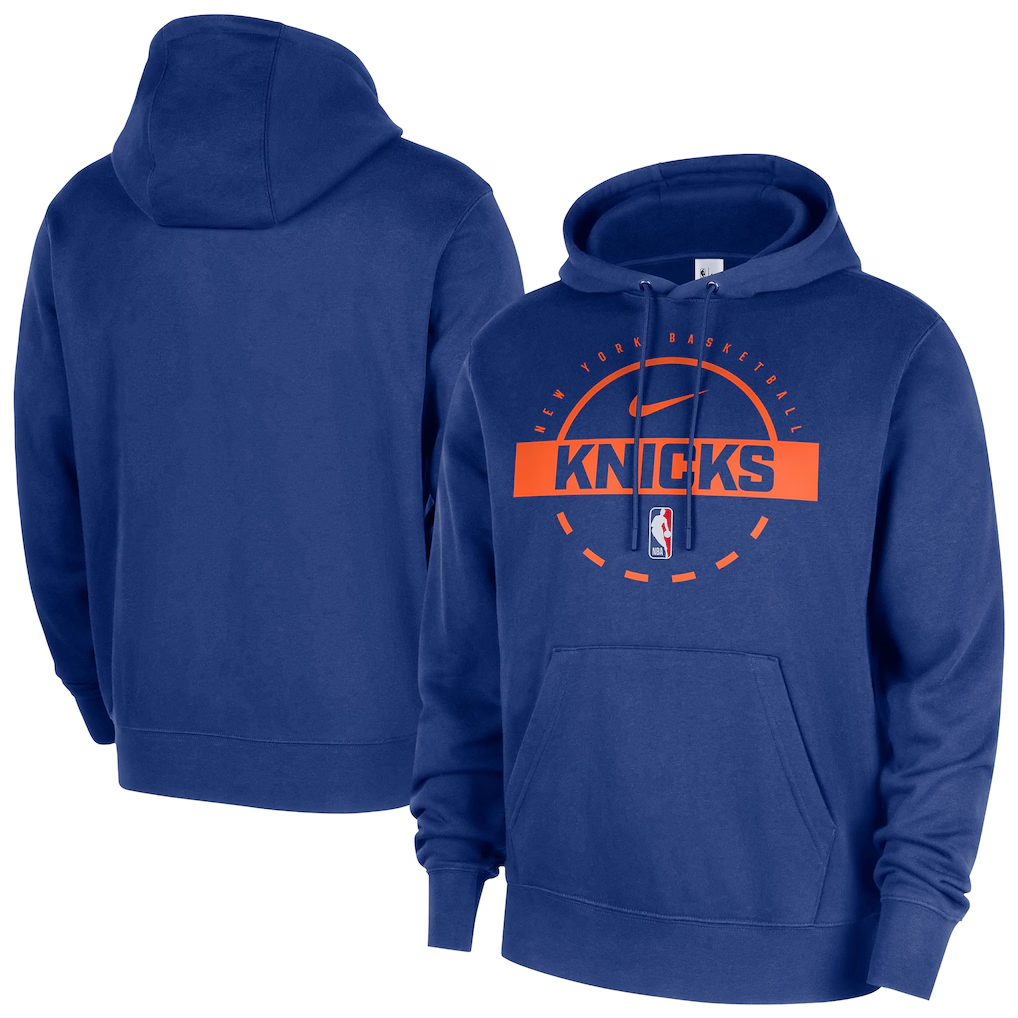 Men's New York Knicks Royal 2025/26 Practice Club Pullover Hoodie Men's New York Knicks Royal 2025/26 Practice Club Pullover Hoodie